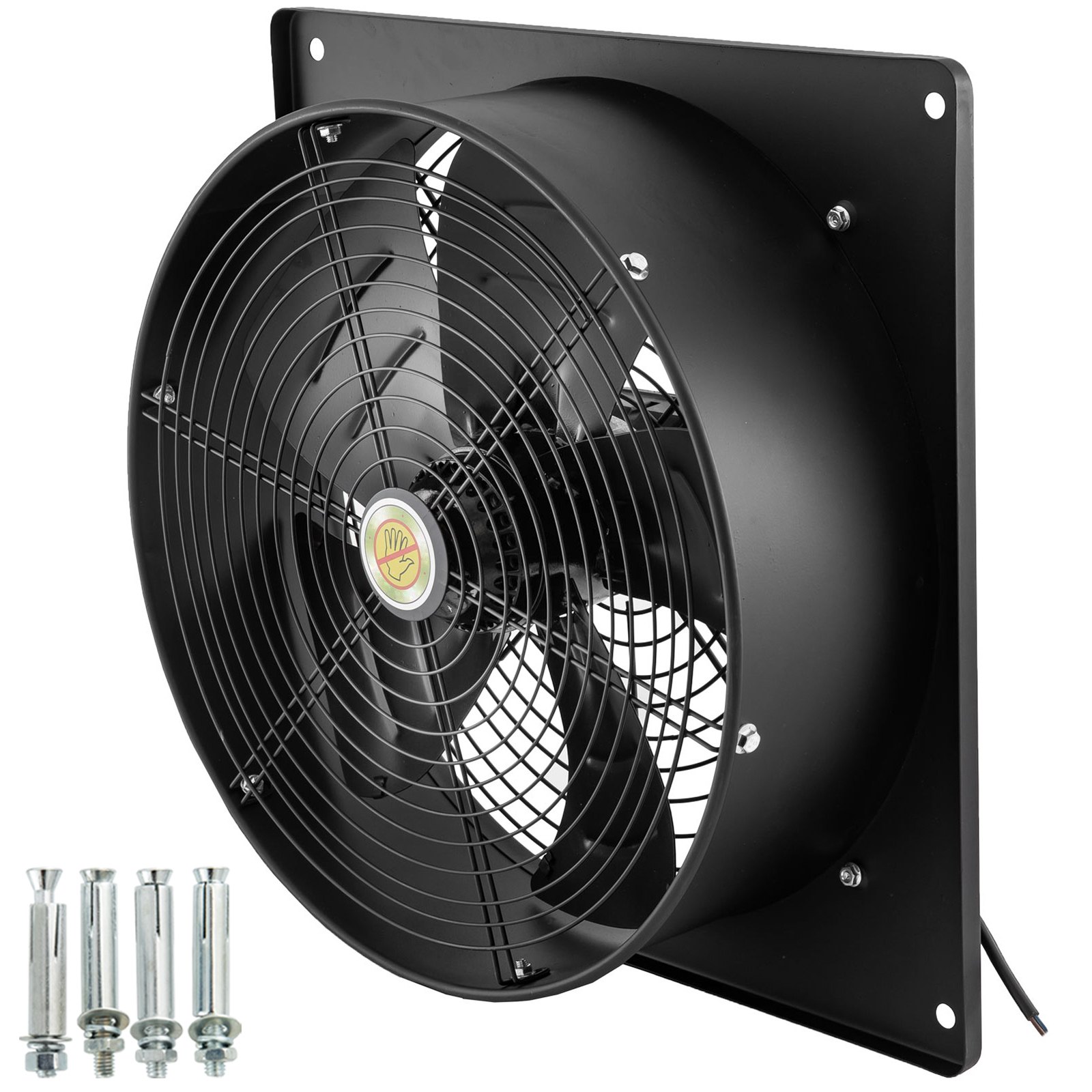 18in AXIAL Square Frame Outer Rotor Fan 250W High Speed 1390Rpm Pure Copper Quadrupole Motor for Cooling Ventilation Exhaust Projects