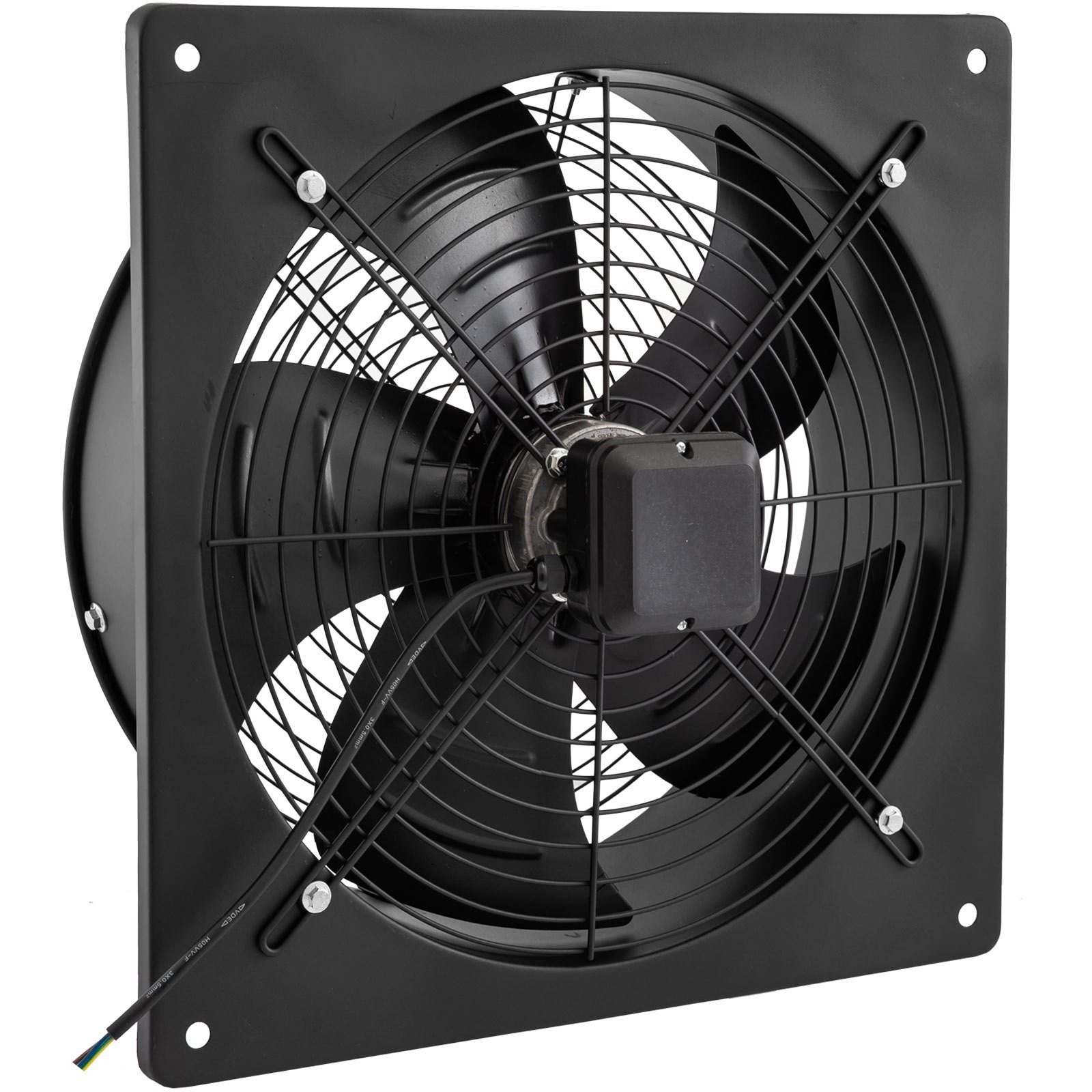 18in AXIAL Square Frame Outer Rotor Fan 250W High Speed 1390Rpm Pure Copper Quadrupole Motor for Cooling Ventilation Exhaust Projects