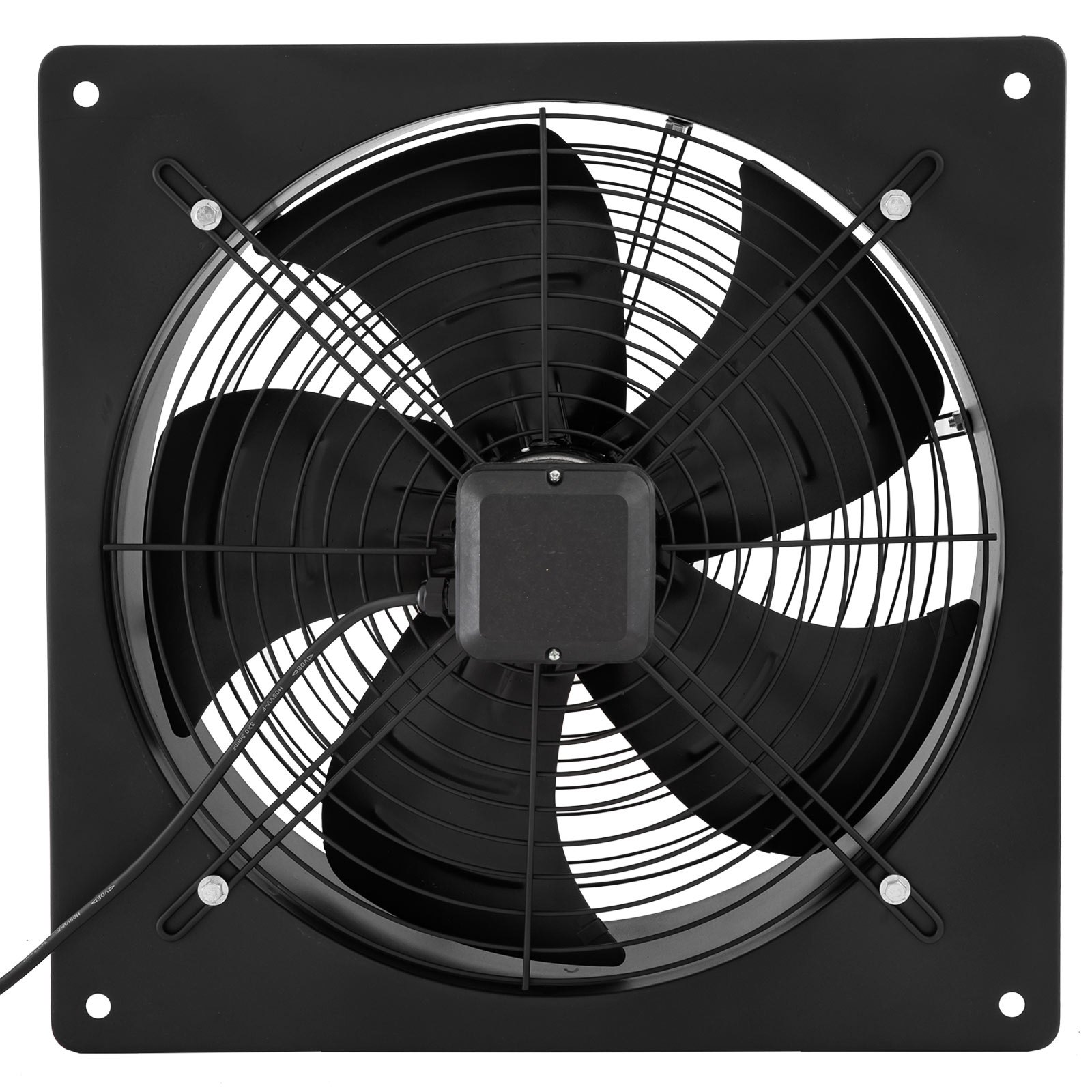 18in AXIAL Square Frame Outer Rotor Fan 250W High Speed 1390Rpm Pure Copper Quadrupole Motor for Cooling Ventilation Exhaust Projects