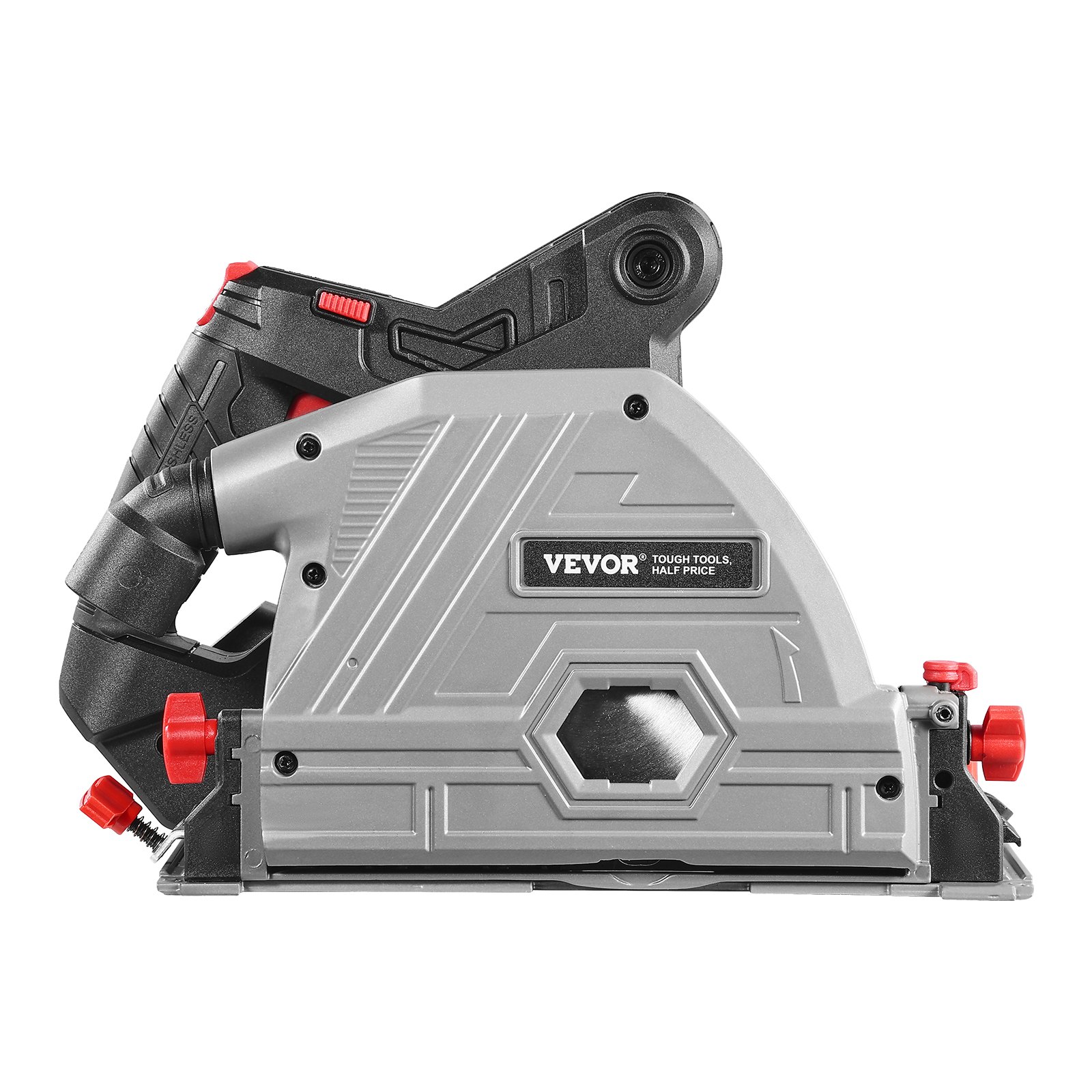 VEVOR Troncatrice Circolare a Batteria Lama 139,7 mm, Kit Troncatrice a Binario a Immersione Motore Senza Spazzole, Batterie da 4 Ah 20 V, Profondità di Taglio 52 mm a 90° 38 mm a 45°, Senza Binario