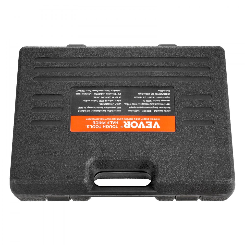 VEVOR Set di Bussole per Dadi di Bloccaggio Cuscinetti Ruota, Attacco da 12,7 mm Chiavi a Bussola SAE e Metriche a 6 Punte con Custodia per Rimuovere Installare Dadi di Bloccaggio dei Cuscinetti Ruota