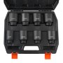 VEVOR Set di Bussole a Percussione per Dadi Asse, Attacco 12,7 mm Set di Bussole a 12 Punte Profonde 8 Pezzi, Set di Bussole Metriche CR-MO, Set Bussole a Impatto, Custodia per Riparazione Auto, Nero