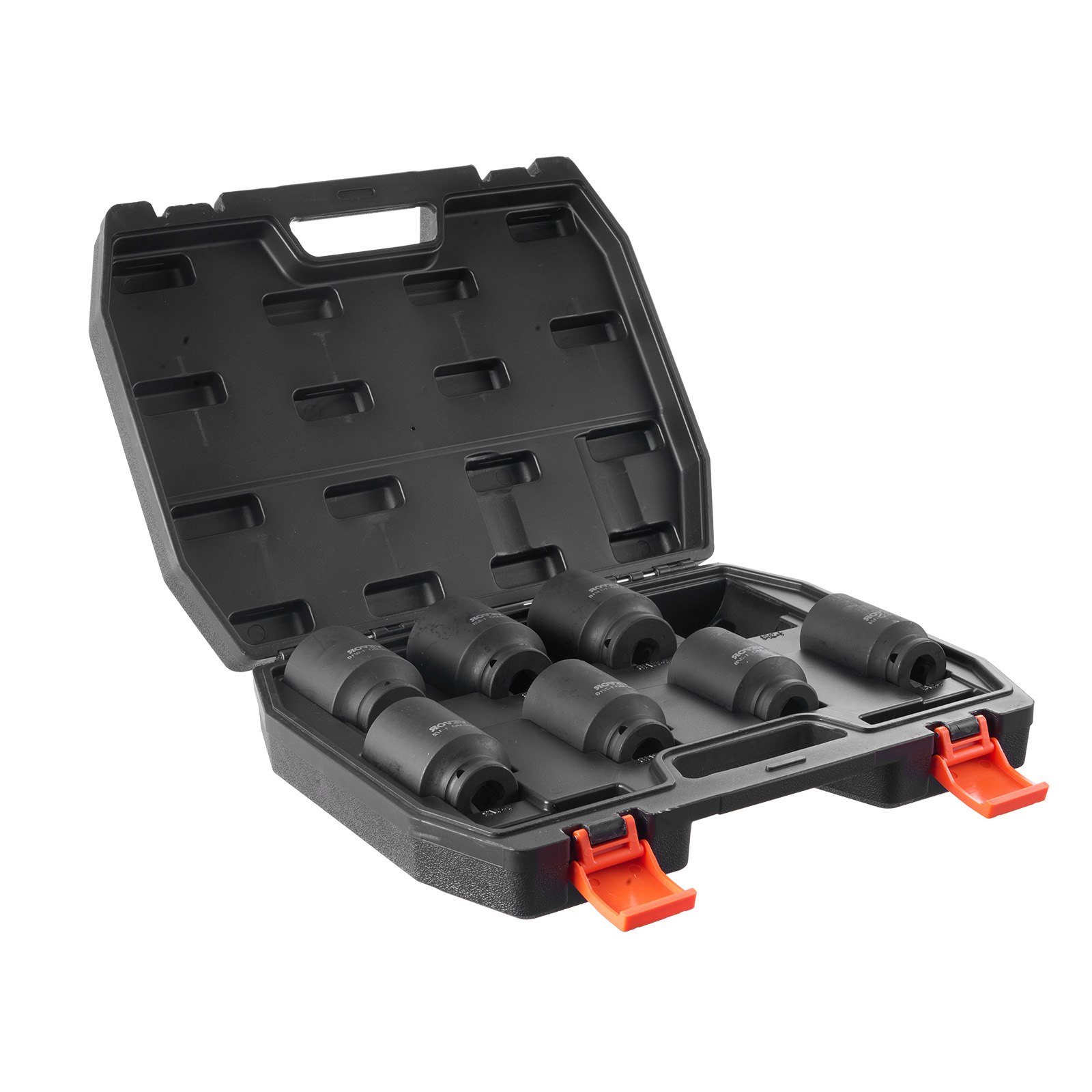 VEVOR Set di Bussole a Percussione per Dadi Asse, Attacco 12,7 mm Set di Bussole a 12 Punte Profonde 8 Pezzi, Set di Bussole Metriche CR-MO, Set Bussole a Impatto, Custodia per Riparazione Auto, Nero