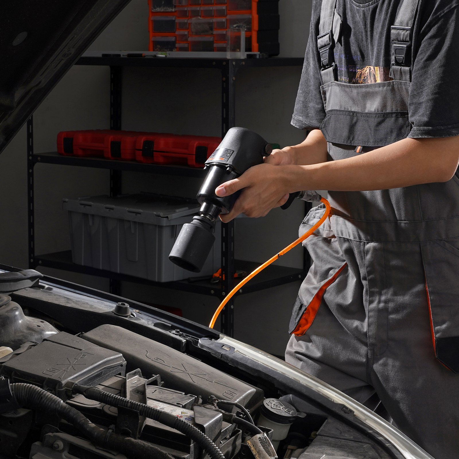 VEVOR Set di Bussole a Percussione per Dadi Asse, Attacco 12,7 mm con Profondità di 6 e 12 Punti, Set di Bussole Metriche CR-V, 14 Pezzi, Set Bussole a Impatto con Custodia per Riparazione Auto, Nero