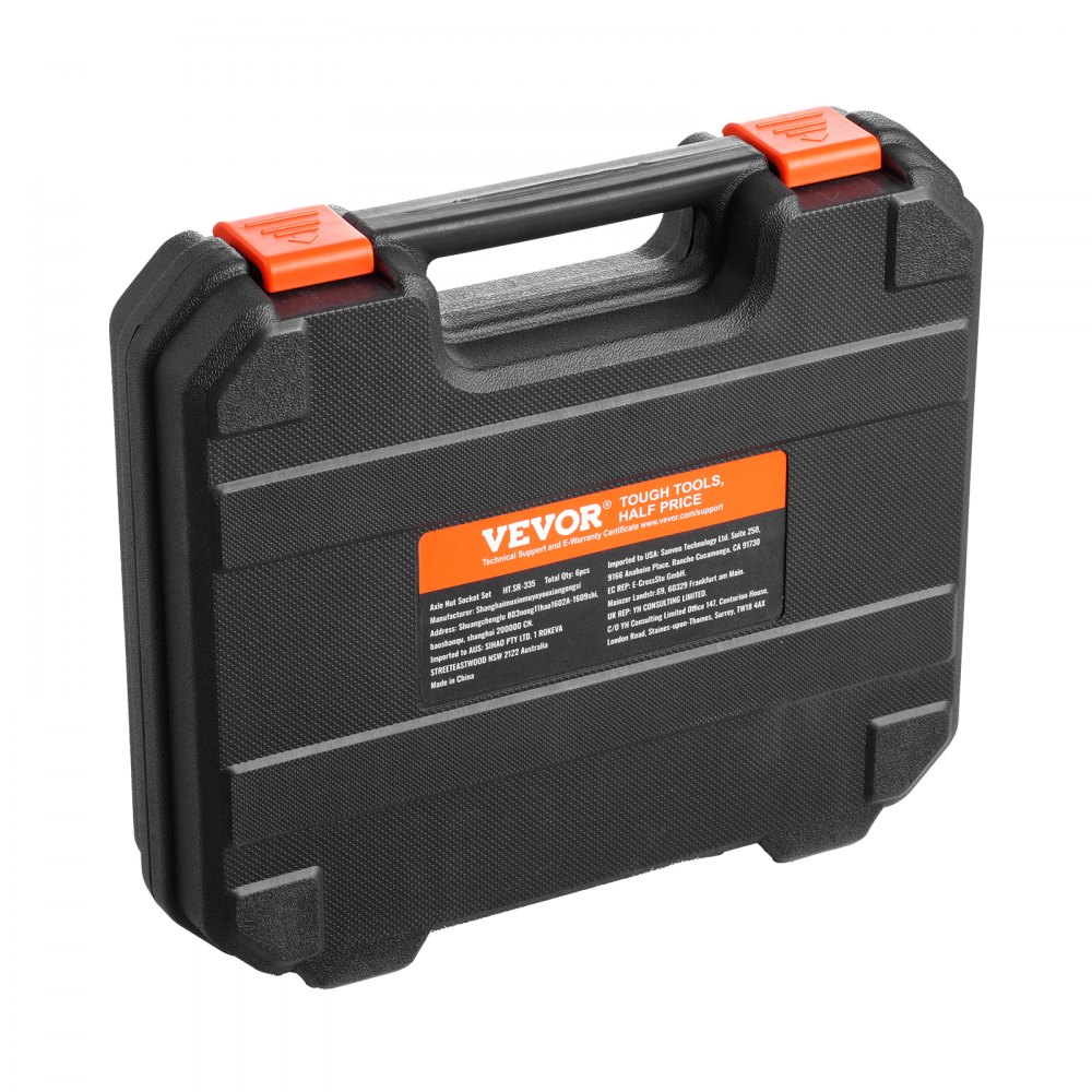 VEVOR Set di Bussole per Dadi per Mandrino 12,7 mm Set di Bussole per Dadi per Mozzo Asse da 6 Pezzi con Custodia, Fermi per Dadi per Mandrino dell'Asse Set di Chiavi per Rimozione Dadi per Mandrino