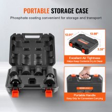 VEVOR Set di Bussole per Dadi per Mandrino 12,7 mm Set di Bussole per Dadi per Mozzo Asse da 6 Pezzi con Custodia, Fermi per Dadi per Mandrino dell'Asse Set di Chiavi per Rimozione Dadi per Mandrino