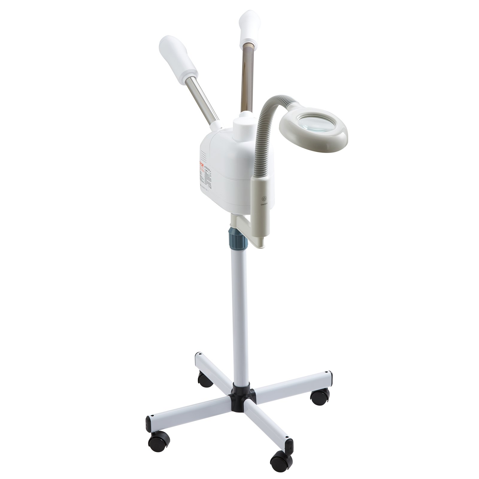VEVOR Vaporizzatore Facciale Nebulizzatori per Viso da Pavimento con Ruote da SPA Salone di Bellezza Funzione 3 in 1 con Lente d'Ingrandimento 5X Modalità Caldo/Freddo, Macchina Vaporizzatore per Viso
