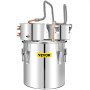 VEVOR Distillatore Alcol per Uso Domestico in Acciaio Inox con Rame Rosso da 50L, Alambicco Distillatore per Vino Grappa Liquore da 50L in Acciaio Inox Doppio Fusto, Alambicco per Distillazione da 50L
