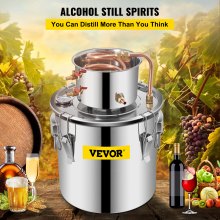 VEVOR Kit di Distillatore Alambicco in Acciaio Inox Rame Puro Materiale per Uso Alimentare Capienza del Serbatoio 19L, Kit Distillatore 30 x 30 cm per Liquore Acqua Distillata Vino con Pompa d'Acqua