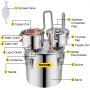VEVOR 8 Gal Water Distiller, Stainless Steel Water Dispenser with 2 Condensation Barrels and 1 Pump