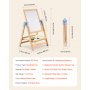 VEVOR Art Easel for Children, 2-in-1 Wooden Art Easel, Double-Sided, with Magnetic Whiteboard and Chalkboard, Adjustable, Standing, Rotating, Foldable Drawing Board with Painting Accessories for Boys and Girls