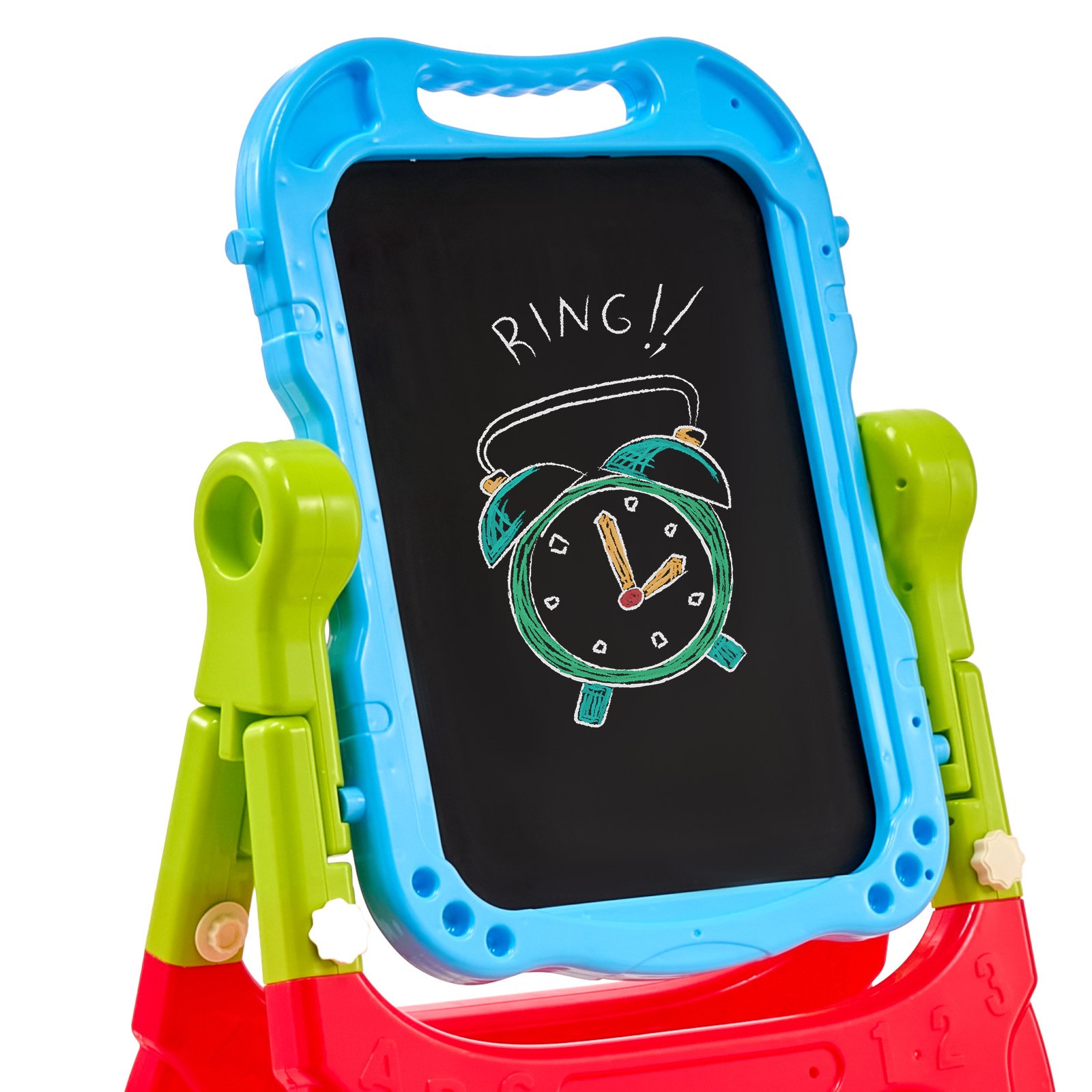 VEVOR Cavalletto da Disegno per Bambini 2 in 1 a Doppia Faccia con Lavagna Magnetica e Lavagna, Tavolo da Disegno Rimovibile Regolabile e Girevole con Accessori per Dipingere per Ragazzi e Ragazze