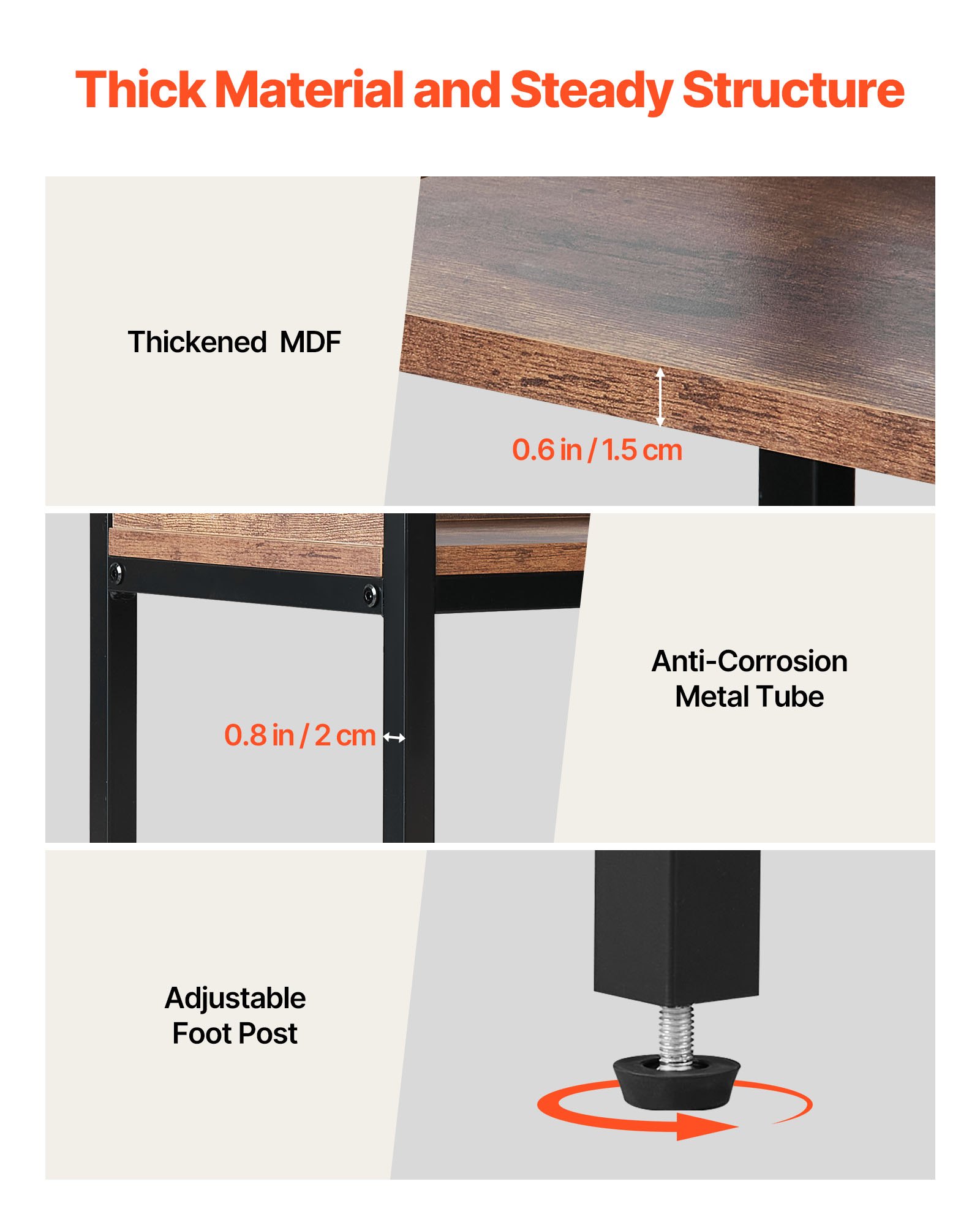 VEVOR Libreria Angolare a 5 Ripiani, Scaffale ad Angolo con 4 Ganci, Libreria a L con Struttura in Metallo e Ripiani in Legno, Scaffale Espositivo Reversibile per Camera da Letto, Soggiorno, Ufficio