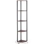 VEVOR Scaffale Angolare a 5 Ripiani, Supporto Angolare Alto con Luce LED, Mensole da Parete a Torre con Struttura in Metallo e Ripiani in Legno, Libreria Stretta per Camera da Letto, Soggiorno