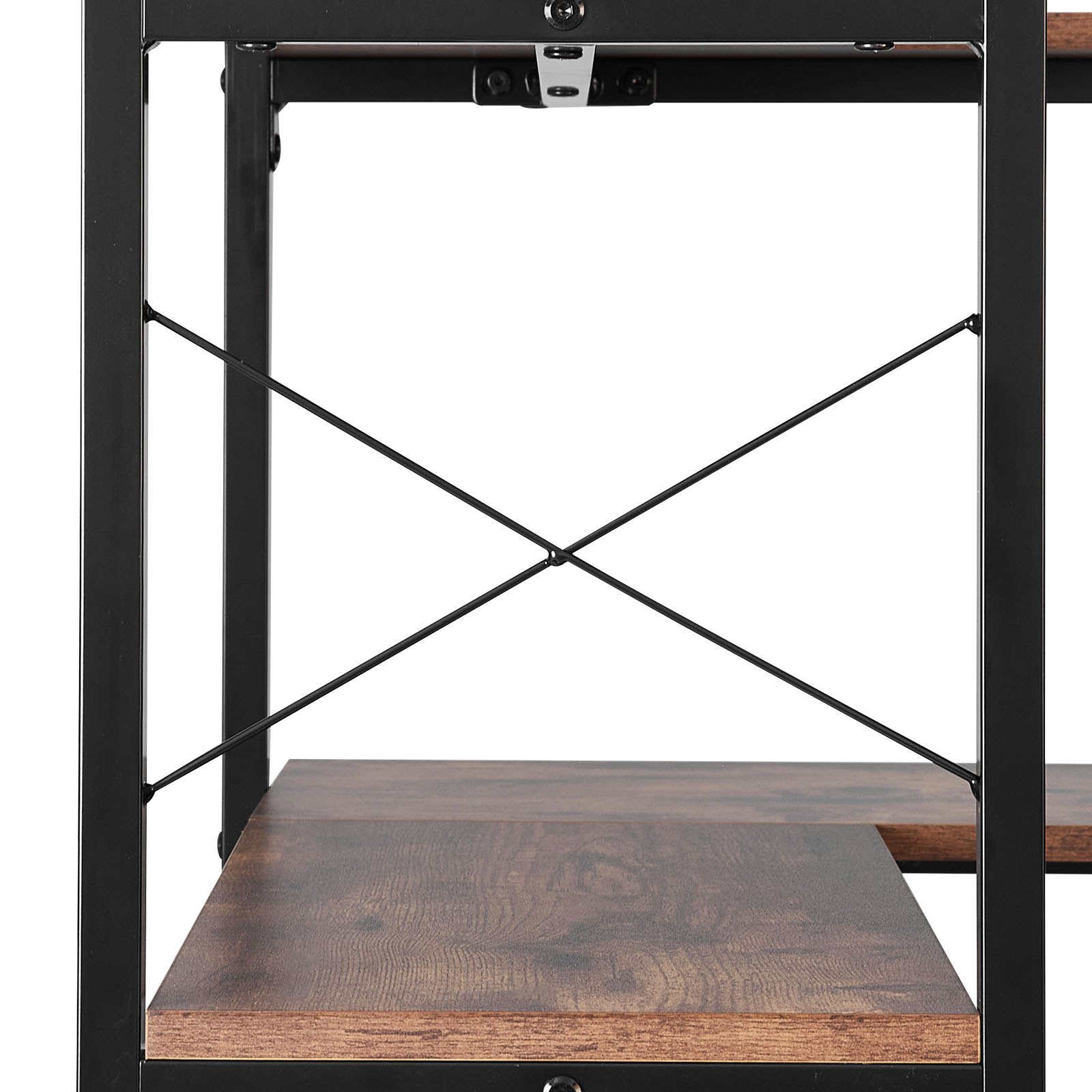 VEVOR Libreria Angolare a 6 Ripiani, Scaffale ad Angolo con Ante, Grande Libreria a L con Struttura in Metallo e Ripiani Regolabili, Scaffale Espositivo Reversibile per Casa e Ufficio