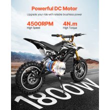 VEVOR Kit Motore Elettrico Brushless DC 1800W 48V 4500 Giri/min per Bici