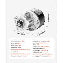 VEVOR Kit Motore Elettrico DC Kit 250 W 2700 RPM con Controllo Velocità