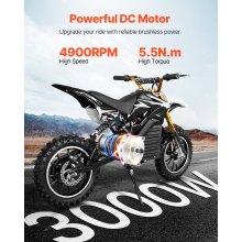 VEVOR Kit Motore Elettrico Senza Spazzole 3000 W 72 V 4900 RPM per Moto Scooter