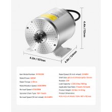 VEVOR Kit Motore Elettrico Senza Spazzole 500 W 36 V 3000 RPM per Bici Elettrica