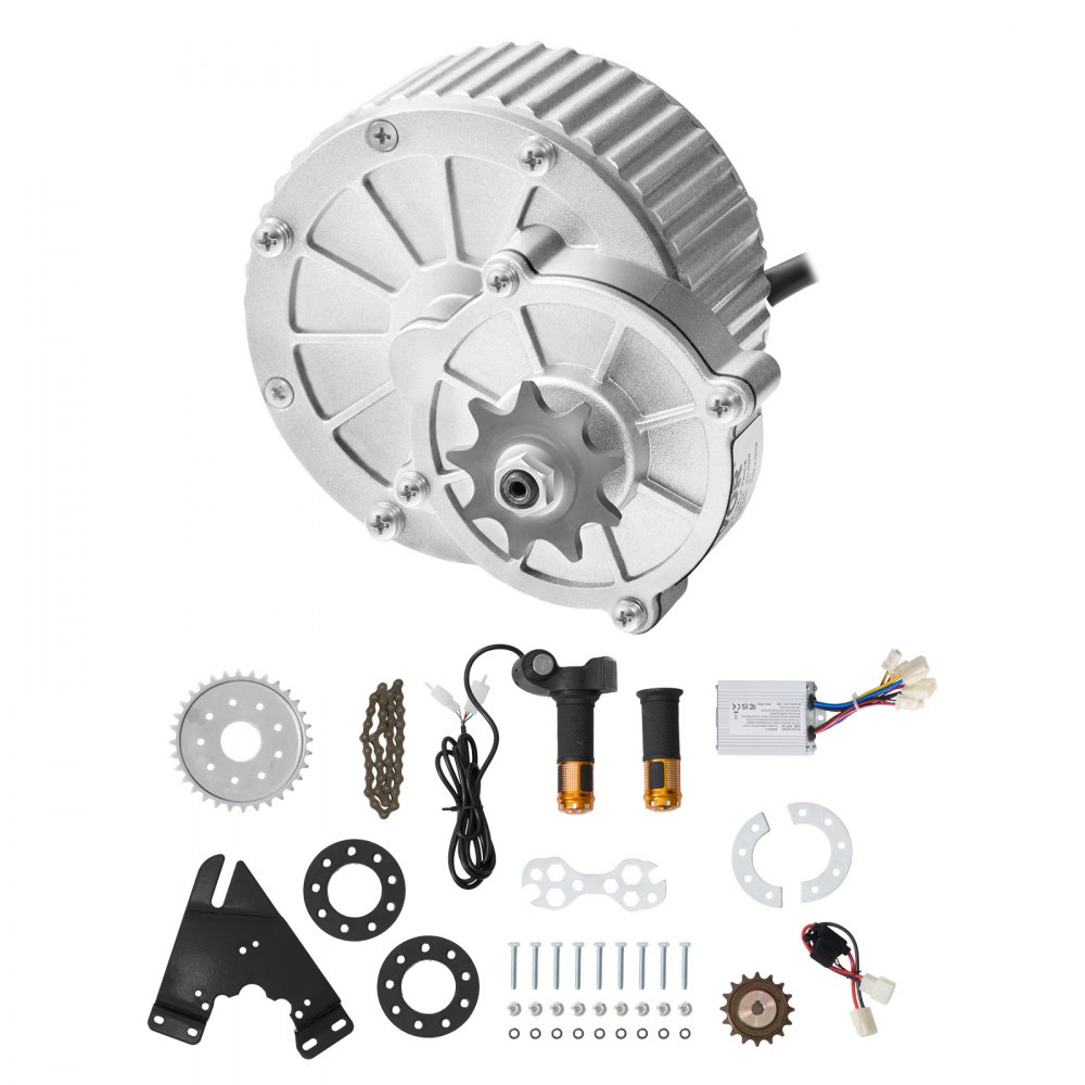 VEVOR Kit Motore Elettrico CC con Spazzole 450 W Motore Elettrico 36V 3000 Giri/min con Regolatore di Velocità Aggiornato, Kit Acceleratore con Impugnatura a Rotazione per Bici Elettriche, Scooter