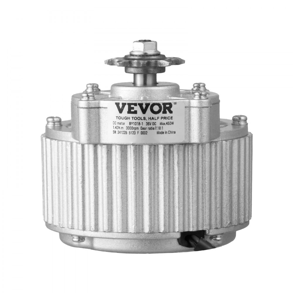 VEVOR Kit Motore Elettrico CC con Spazzole 450 W Motore Elettrico 36V 3000 Giri/min con Regolatore di Velocità Aggiornato, Kit Acceleratore con Impugnatura a Rotazione per Bici Elettriche, Scooter