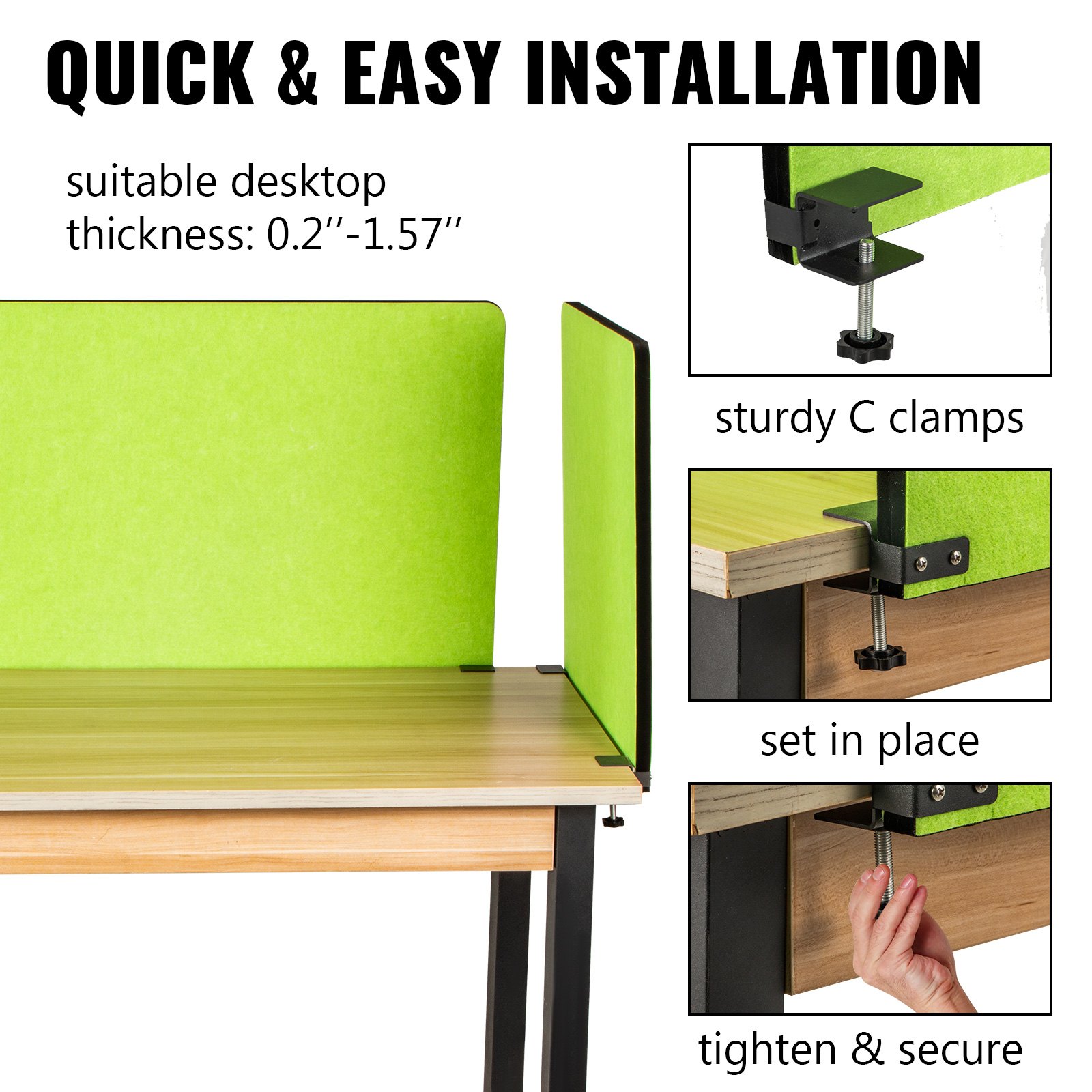 Vevor Pannelli Fonoassorbenti 48'' 3 Pannelli Isolamento Acustico Colore Verde