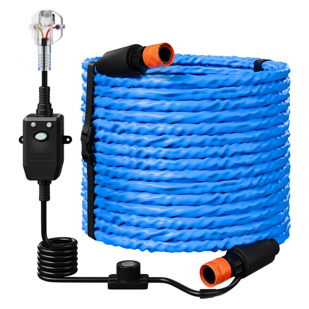 VEVOR Tubo Flessibile Riscaldato Acqua Potabile Antigelo Lunghezza 30,5m Superficia Rugosa, Termostato Integrato, a Prova di Perdite, Senza Piombe, Protezione contro Perdita GFCI, per Camper Caravan