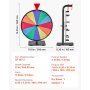 VEVOR Ruota dei Premi Girevole da 305 mm, Ruota Girevole a 12 Slot con Supporto, Roulette da Tavolo Win Fortune con Pennarello Cancellabile a Secco e 2 Pennarelli, 6 Colori, per Feste, Pub, Carnevale