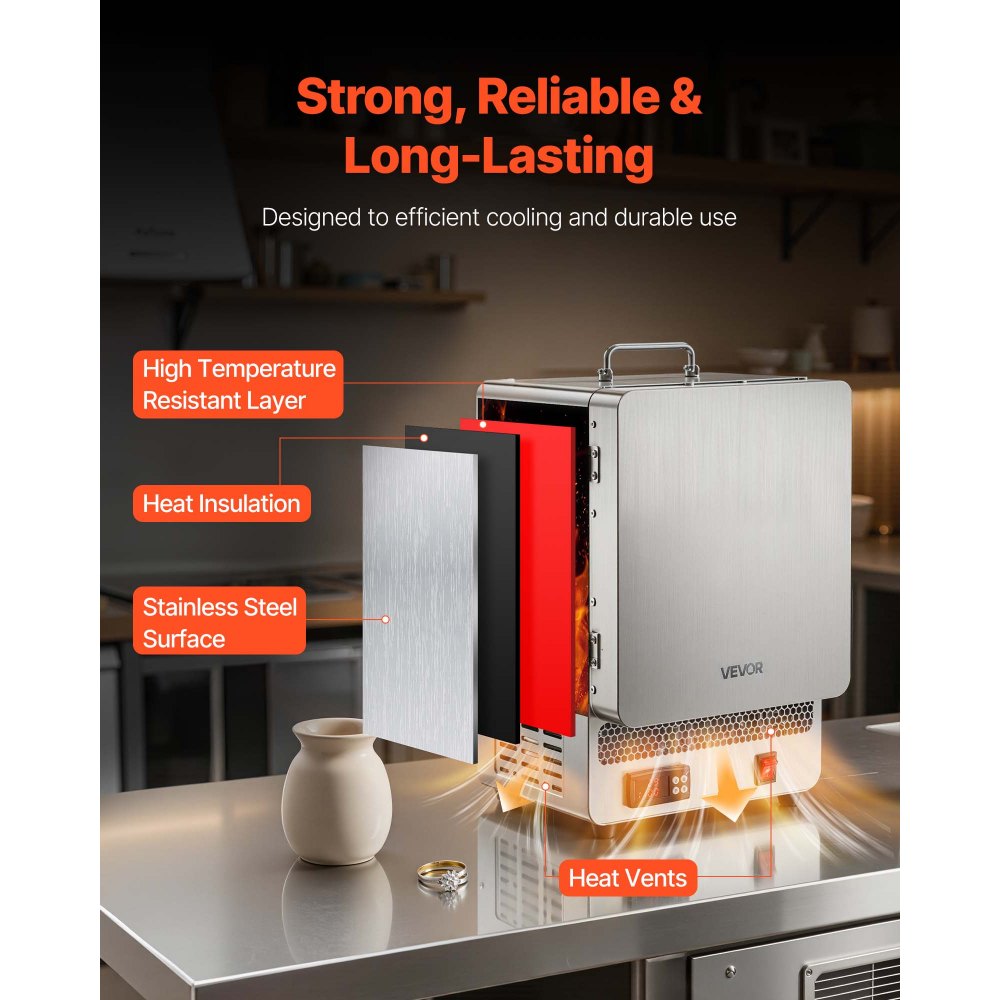 VEVOR Forno di Fusione Elettrico, 1650 W Forno Elettrico Digitale con Temperatura Massima 1200 ℃, per Fusione a Cera Persa, Argilla Fai da Te, Ricottura dei Metalli, Cottura della Ceramica