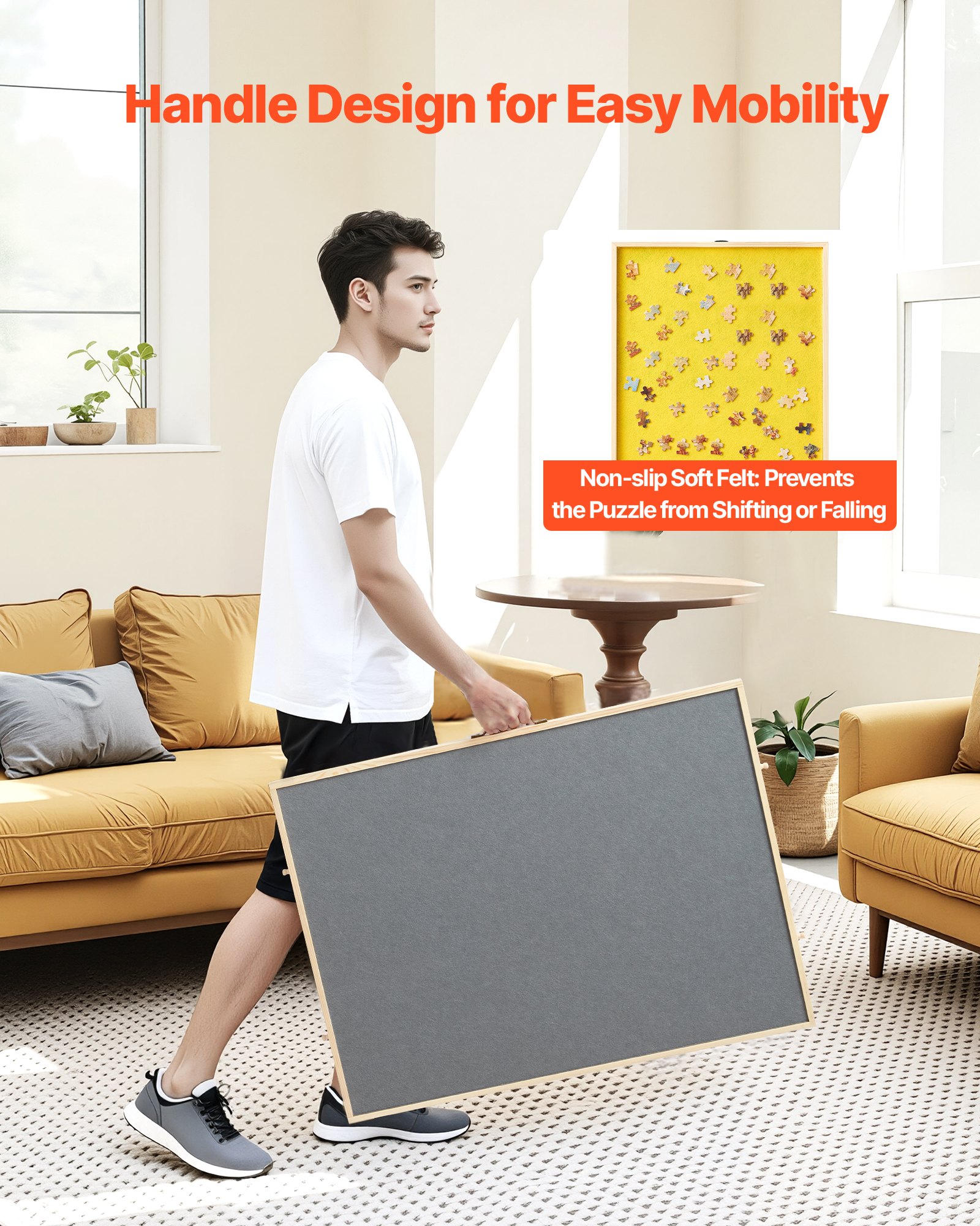 VEVOR Tavolo per Puzzle 865 x 635 mm da 1500 Pezzi, Set da Tavolo per Puzzle Standard Portatili in Legno con 4 Cassetti in Feltro Colorato e Coperchio, con 2 Angoli di Inclinazione per Adulti