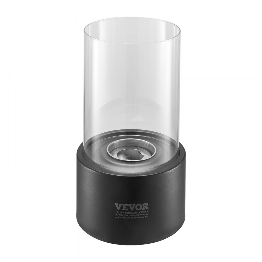 VEVOR Braciere da Tavolo, Camino Tavolo in Metallo 160 mm per Interni Esterni, Bruciatore per Alcol Denaturato, Produttore di S'mores con Vetro per Patio Balcone con Copertura per Estintore 0,92 kg