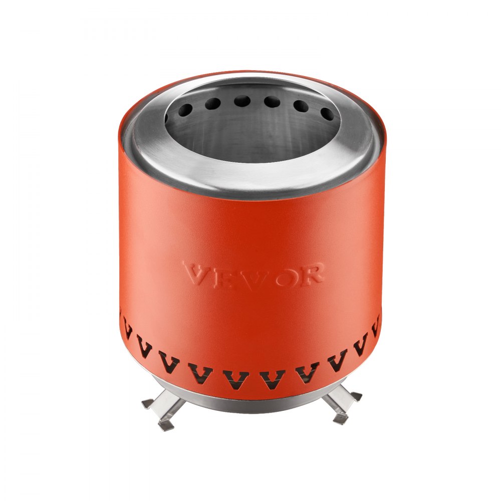 VEVOR Braciere da Tavolo, Caminetto Senza Fumo per Interni Esterni in Acciaio Inox 1,46 L, Bruciatore Portatile ad Alcool, per Patio, Balcone, con Copertura per Estintore, Cilindro 0,89 kg Rosso