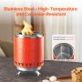 VEVOR Braciere da Tavolo, Caminetto Senza Fumo per Interni Esterni in Acciaio Inox 1,46 L, Bruciatore Portatile ad Alcool, per Patio, Balcone, con Copertura per Estintore, Cilindro 0,89 kg Rosso