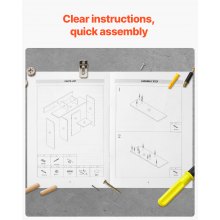 VEVOR Libreria da Scrivania, Organizer per Oggetti da Scrivania 2 Livelli, Scaffale per Esposizione in Legno per Ufficio, Libreria con Piedini Antiscivolo, per Ufficio Casa, 945 x 241 x 734 mm Bianco