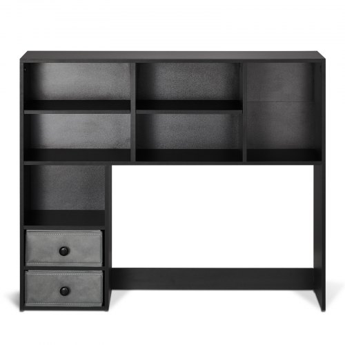 Gelory Organizer da scrivania, scaffale da scrivania, libreria multiuso, per ufficio, cucina, camera da letto, bagno, sala lettura (telaio nero, colore legno