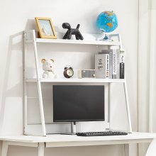 VEVOR Libreria da Scrivania a 2 Livelli per Ufficio Casa 95 x 32 x 90 cm Bianco