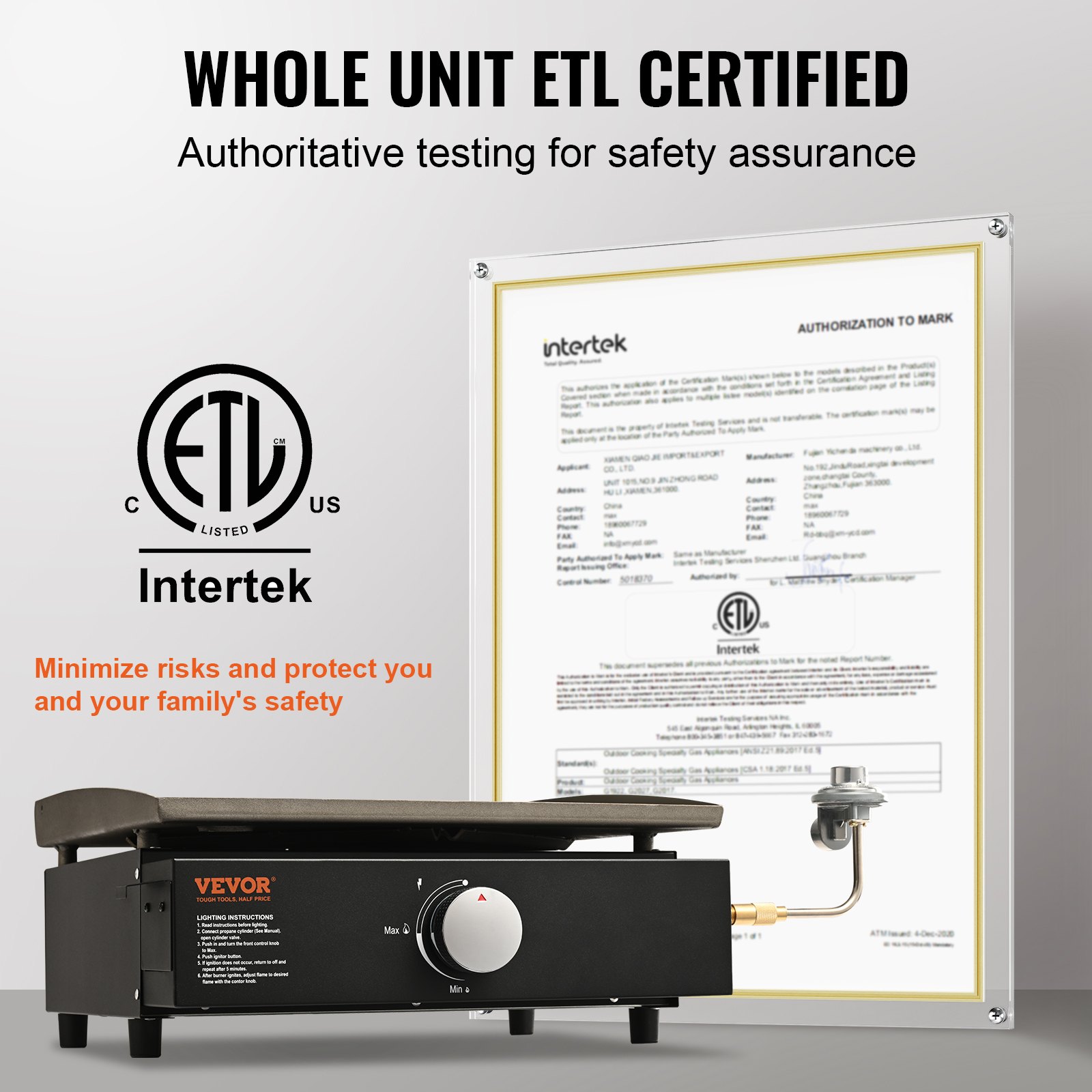 VEVOR Piastra riscaldante a gas commerciale da appoggio con piastra piatta per ristorante