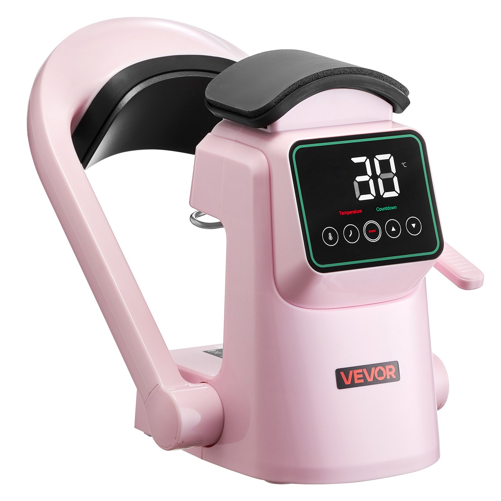 VEVOR Auto Hat Heat Press Machine, with 2pcs Interchangeable Platens, Automatic Open and Release, Touchscreen for Precise Time and Temperature Control, Heat Transfer Printing for Caps, Hats, Pink