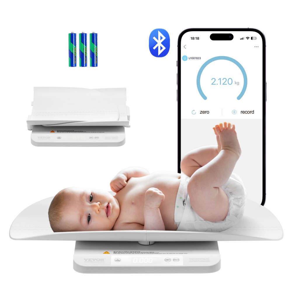 VEVOR Bilancia Intelligente Bluetooth per Neonati Funzione Mantenimento 30 kg
