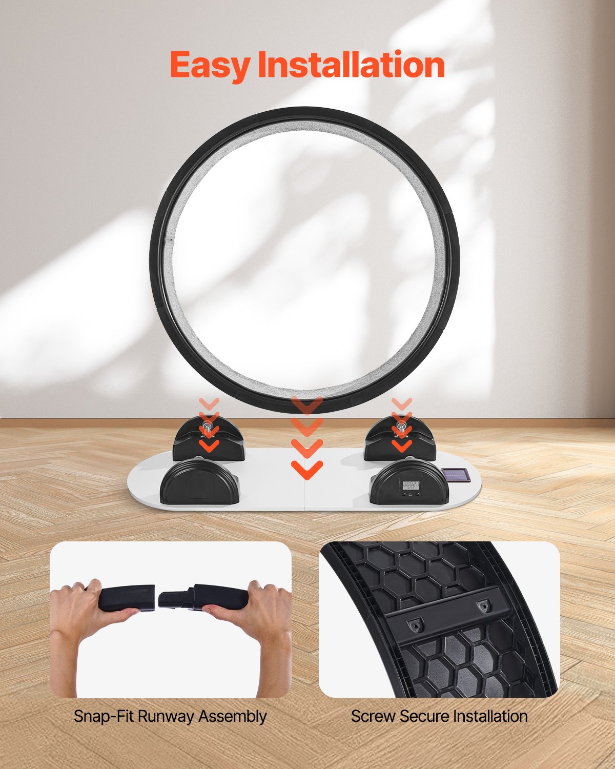 VEVOR Ruota per Esercizi per Gatti, Ruota per Correre con Freno e Pista in Moquette, Contapassi, Tapis Roulant Silenzioso per Gatti Sotto 13,6 kg, Attrezzo Fitness per Animali Domestici, 1038 mm Nero