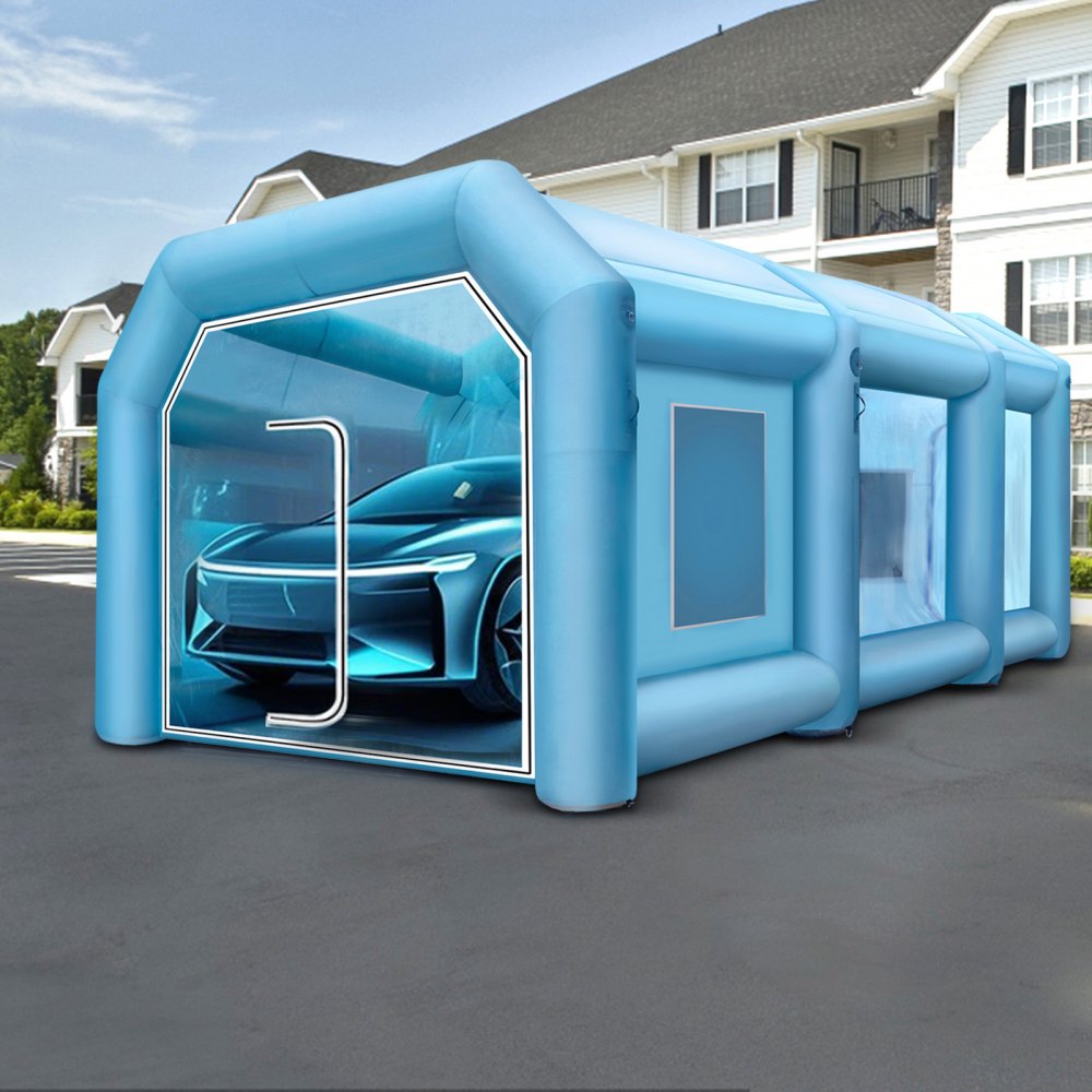 VEVOR Inflatable Paint Booth 10 x 5 x 3.5 m, Inflatable Booth with 2 Blowers, Inflatable Spray Booth with Filter System, Portable Car Paint Booth for Car Park Tent Workplace
