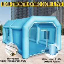 VEVOR Tenda Gonfiabile 4 x 2.5 x 2.2m in Tessuto Oxford PVC per Vernice Riparazione dell'Auto Lavoro Esterno, Set di Tenda Gonfiabile con Porte e Finestre Ventilatore 750W all'Aperto Garage Officina