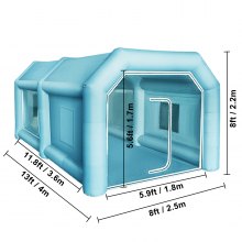 VEVOR Tenda Gonfiabile 4 x 2.5 x 2.2m in Tessuto Oxford PVC per Vernice Riparazione dell'Auto Lavoro Esterno, Set di Tenda Gonfiabile con Porte e Finestre Ventilatore 750W all'Aperto Garage Officina