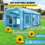 VEVOR Tenda Gonfiabile 8 x 4 x 3 m in Tessuto Oxford PVC per Vernice Riparazione dell'Auto Lavoro Esterno, Set di Tenda Gonfiabile con Porte e Finestre Ventilatore 1100 W all'Aperto Garage Officina