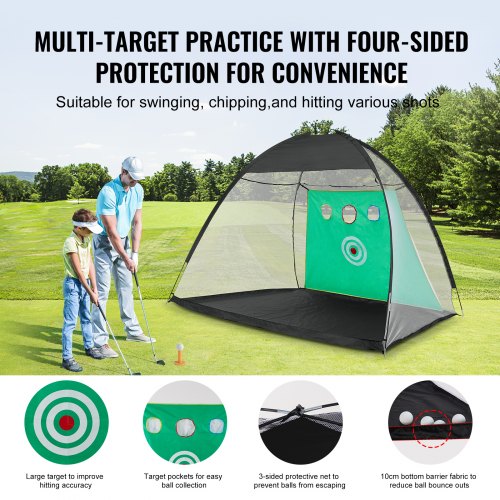Rete Da Allenamento Golf E Baseball: Liscia, Resistente E Portatile Per Perfezionare Lo Swing (Verde/Nero)