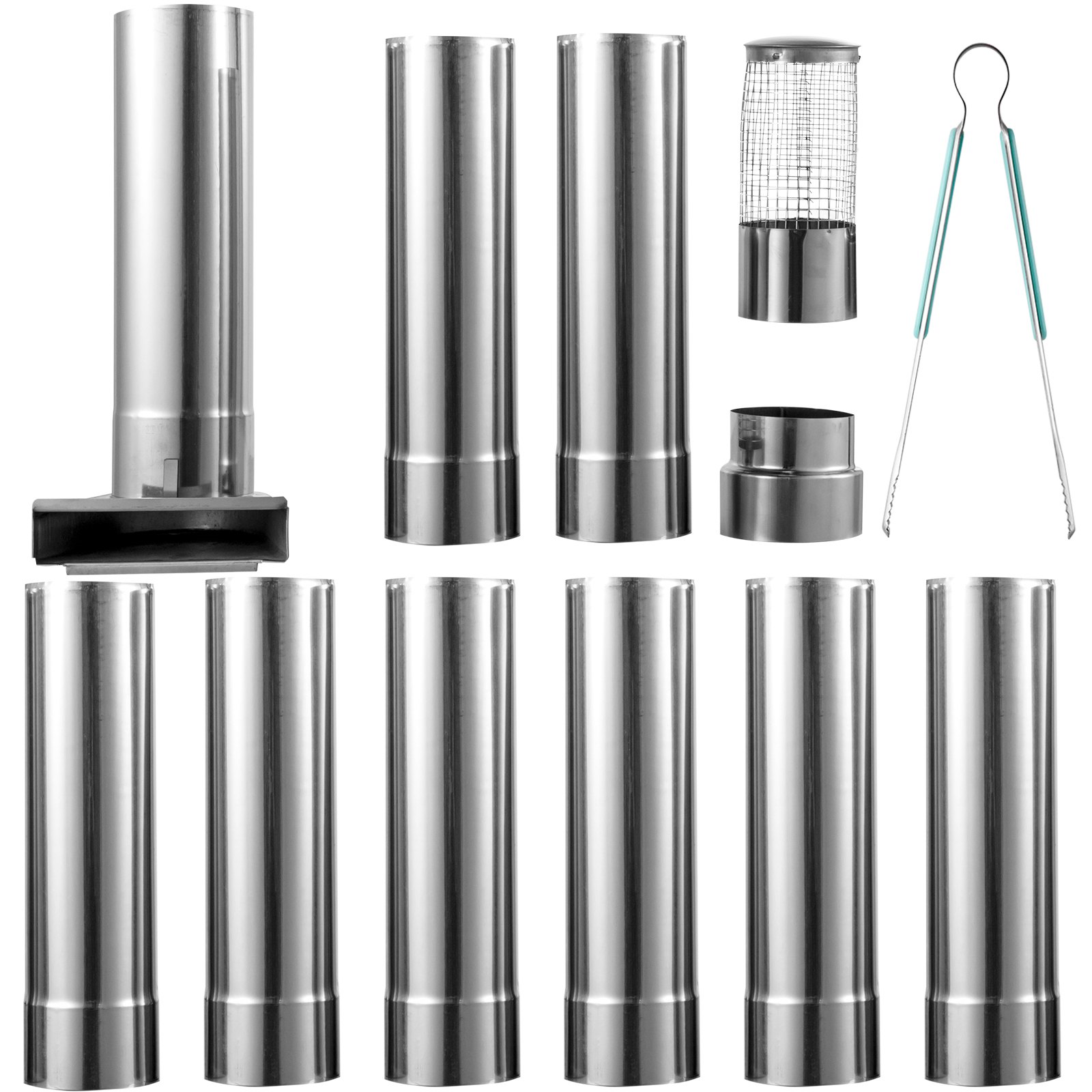 VEVOR Kit di Stufa a Legna in Acciaio Inox 304 Portatile Pieghevole per Campeggio Tenda Escursione, Stufa Portatile a Legna con Canna Fumaria per Cottura Riscaldamento da Esterno, Stufa per Campeggio