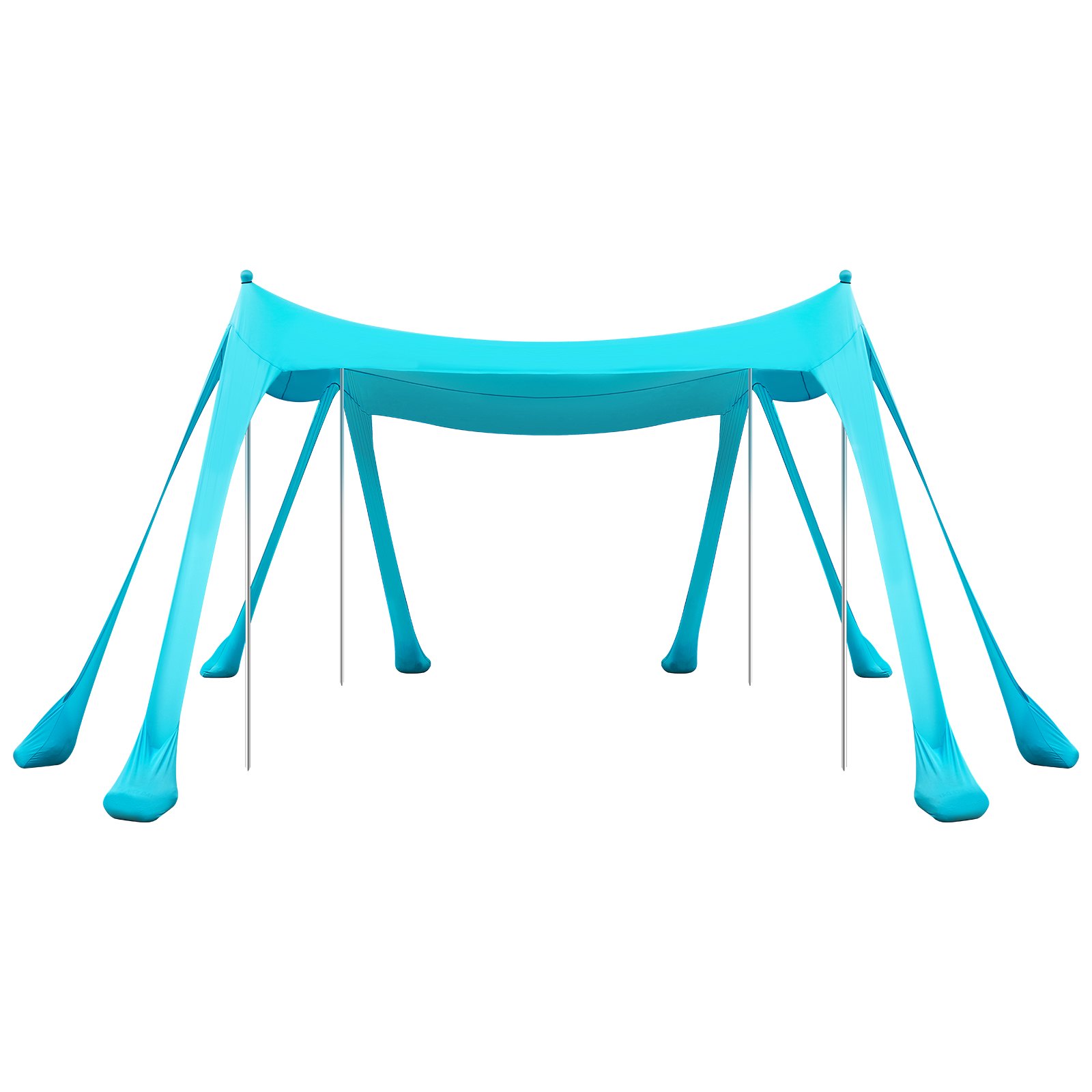 VEVOR Tenda da Sole Portatile da Spiaggia Parasole Portatile da Spiaggia Protezione Solare UPF 50+ Capienza ca. 4-7 Persone, Parasole con Pali di Supporto Sacchi di Sabbia per Viaggio Campeggio, Verde