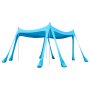 VEVOR Tenda Parasole da Spiaggia Protezione Solare UPF 50+ Portatile 3x3x2 m, Tenda da Spiaggia Parasole con Sacchi di Sabbia Ancoraggio Pali di Supporto, per Campeggio Viaggio Pesca, Blu