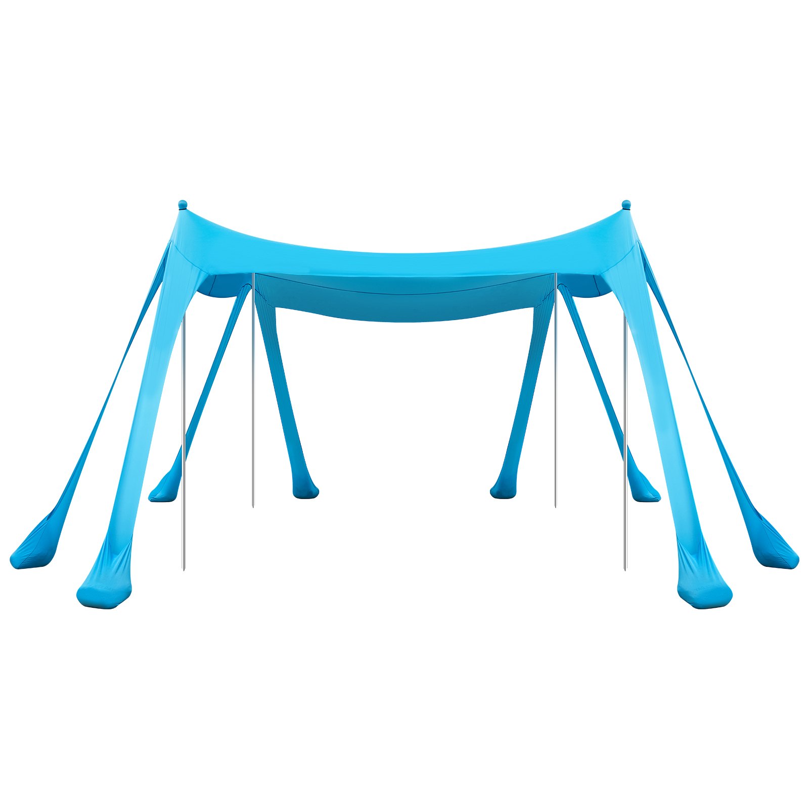 VEVOR Tenda Parasole da Spiaggia Protezione Solare UPF 50+ Portatile 3x3x2 m, Tenda da Spiaggia Parasole con Sacchi di Sabbia Ancoraggio Pali di Supporto, per Campeggio Viaggio Pesca, Blu