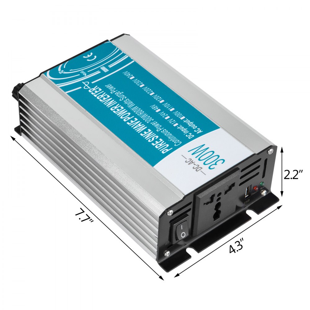 Inverter Onda Sinusoidale Pura Convertitore Fuori Griglia 300w 600w 12v A 220v